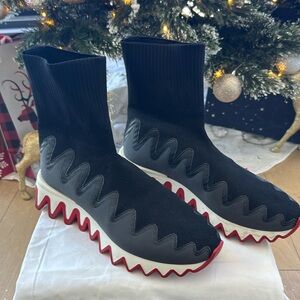 Christian Louboutin Sharky Sock Flat Naive Maille Shark Teeth Sneakers